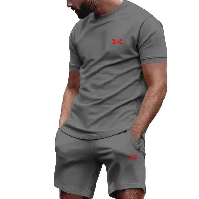 Men's Summer T-Shirt & Shorts Set – Casual 2-Piece Streetwear Outfit, Breathable Athletic Tracksuit for Everyday Wear