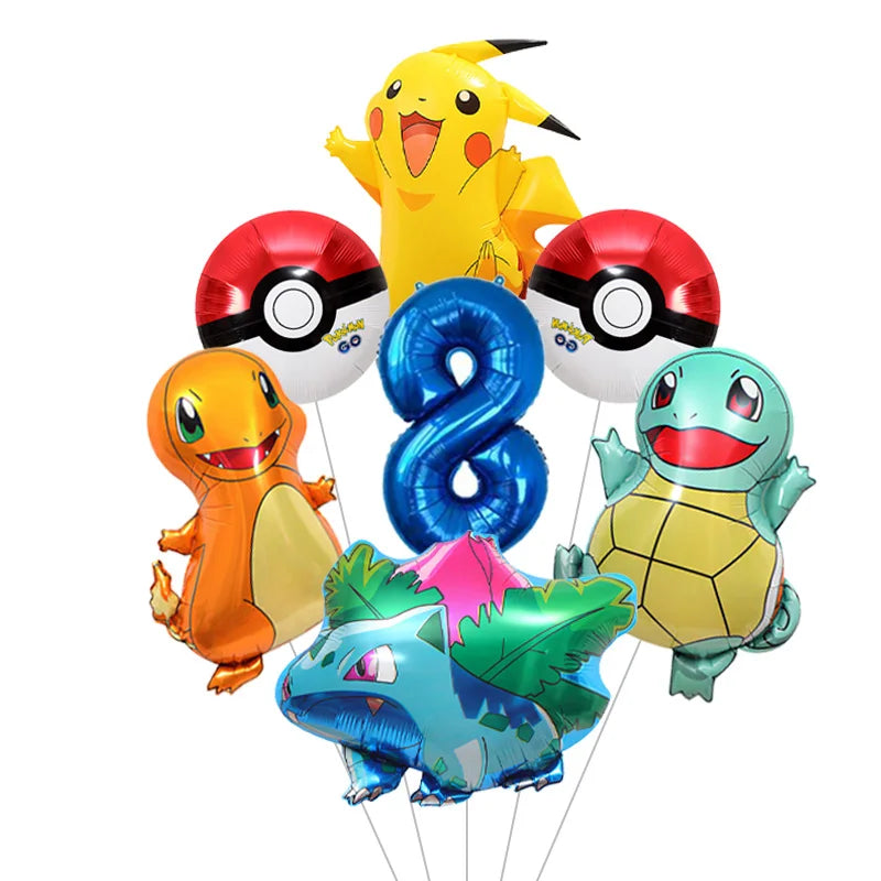 Cartoon Pikachu Shaped Foil Balloons – Aluminum Film Balloons for Indoor & Outdoor Party Decorations