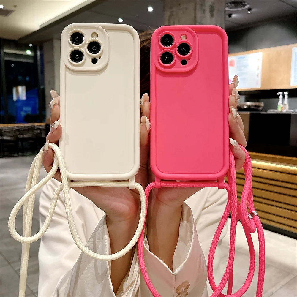 Funda Cruzada para Teléfono con Cordón Ajustable – Cubierta Protectora Suave para iPhone 17, 16, 16E, 15, 14, 13, 12, 11, X, XS, 8 Plus y SE 2022, Funda para Teléfono de Hombro con Manos Libres