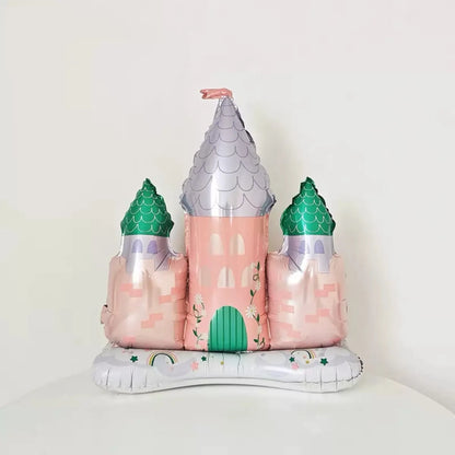 Globos de aluminio de castillo de princesa y calabaza – Decoraciones de fiesta de aluminio para cumpleaños y baby showers de niños