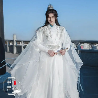 2HA Chu Wanning Cosplay Costume – White Ancient Hanfu Dress Inspired by Mo Ran & Chu Wanning (The Husky and His White Cat Shizun) Chinese Drama Outfit for Halloween, Convention & Roleplay