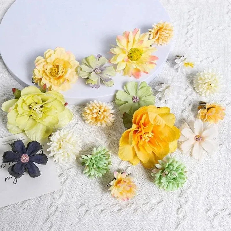 Lot de fleurs de roses artificielles en soie – 3/21 roses artificielles pour bouquets DIY, mariages et décoration intérieure
