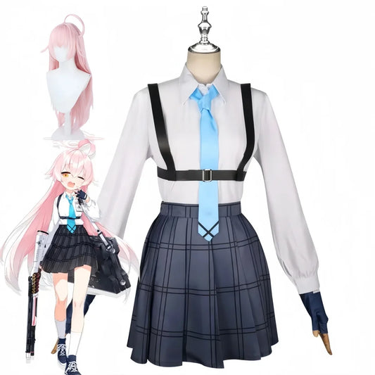 Disfraz de Cosplay de Takanashi Hoshino de Blue Archive – Conjunto Completo con Peluca | Atuendo de Juego de Rol de Anime