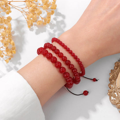 Bracelet perles de tourmaline noire naturelle – Bracelet ajustable tressé en corde avec carte cadeau pour hommes et femmes