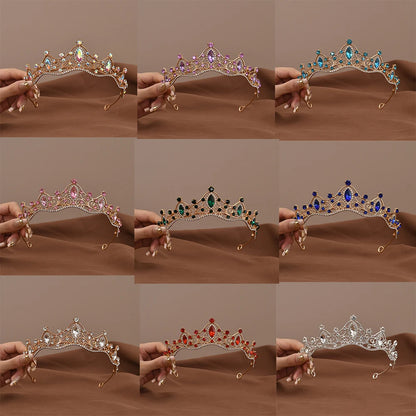 Vintage Baroque Crystal Queen Crown Tiara for Women – Rhinestone Bridal Wedding & Prom Hair Accessory