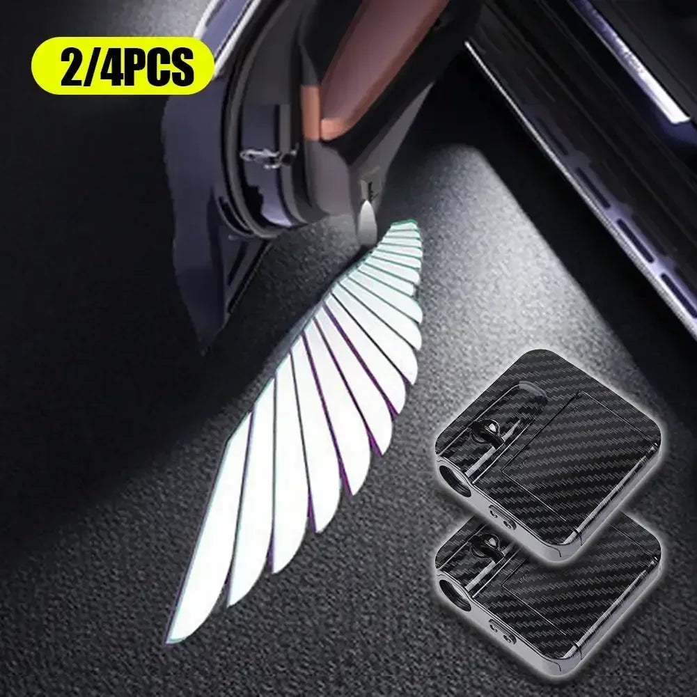 Wireless HD LED Car Door Logo Projector Lights (2/4 Pack) – Battery-Powered Welcome Courtesy Lights, No Wiring Required