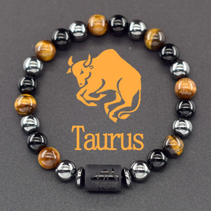 Pulsera de constelación de 12 signos del zodiaco – Brazalete con dije de astrología para hombres y mujeres | Regalo de joyería de amistad Aries, Virgo, Leo y Libra