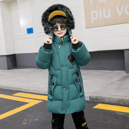 2026 Kids Winter Jacket, Thick Cotton-Padded Hooded Coat for Toddler Boys and Teens, Warm Down-Style Parka for Children