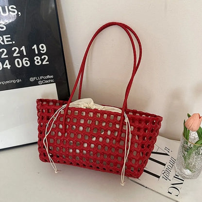 Bolso Cesta de Paja Tejido a Mano para Mujer – Bolso de Hombro de Ratán, Bolso de Playa de Verano para Mujer, Cartera de Viaje de Diseño para Compras, Vacaciones y Salidas Casuales