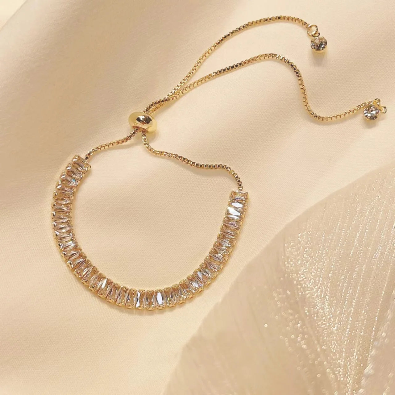 Women’s Fashion Four Leaf Grass Gold Color Adjustable Bracelet Korean Style Wedding Party Jewelry