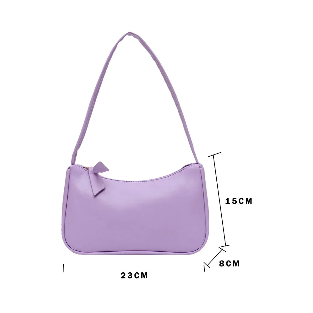 Bolso de hombro retro de piel sintética para mujer – Bolso de mano de moda con asa superior, monedero informal de color sólido para mujer