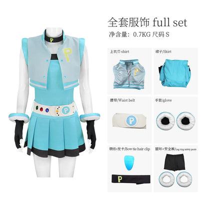 Powerpuff Girls Cosplay Costume – Full Set Blossom / Buttercup / Bubbles Halloween Dress with Belt