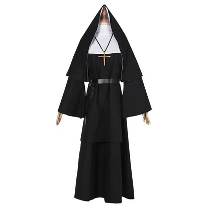 Women’s Medieval Nun Costume – Maria Renaissance Vintage Nun Robe Cosplay Outfit Set for Halloween, Carnival, Party & Stage Performance