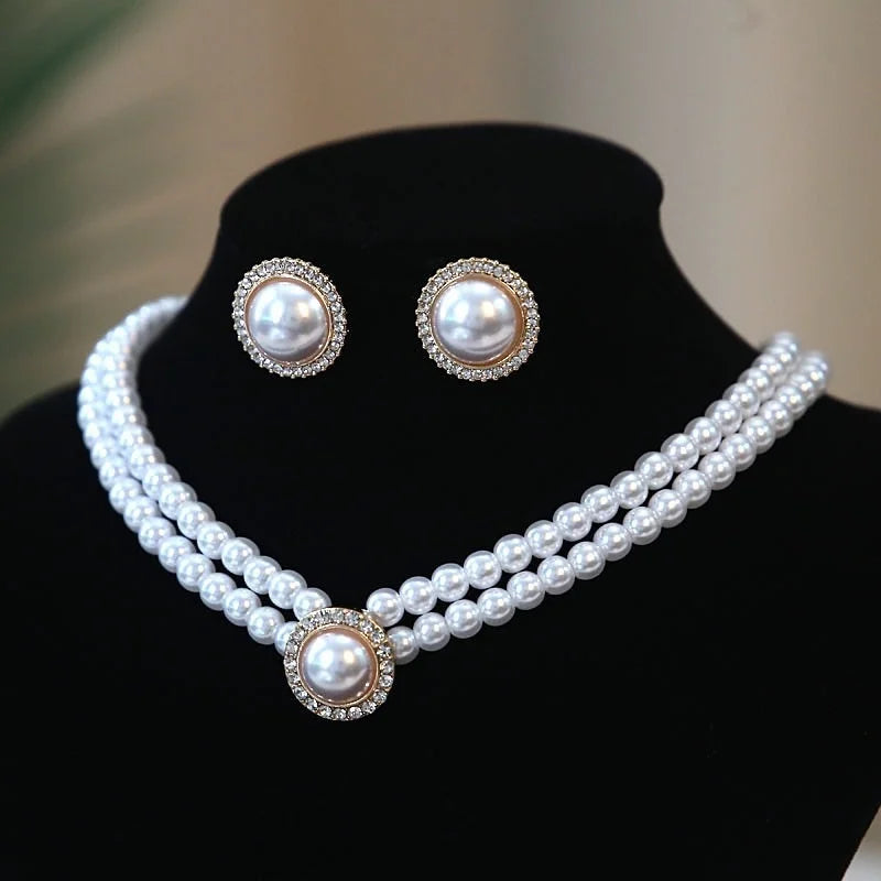 Nuevo collar gargantilla de perlas barrocas para mujer, lujoso, para bodas, fiestas, collar de cuentas de tres capas, torques, regalo de joyería de moda para damas