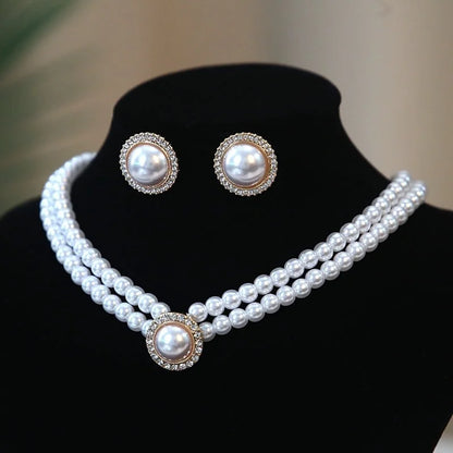 Nuevo collar gargantilla de perlas barrocas para mujer, lujoso, para bodas, fiestas, collar de cuentas de tres capas, torques, regalo de joyería de moda para damas