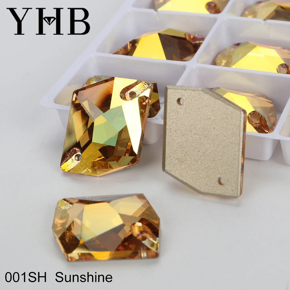 Strass à coudre YHB Cosmic AB Moonlight – Pierres plates en cristal de verre pour la décoration de vêtements et de sacs