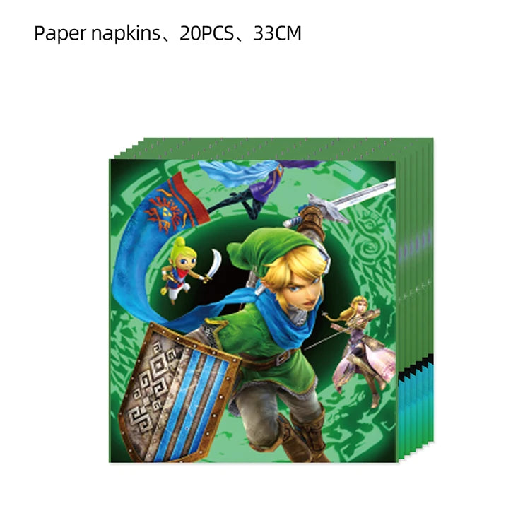 The Legend of Zelda Birthday Party Decorations Disposable Tableware Set – Cups, Plates & Napkins for Kids Birthday Party Supplies & Baby Shower Toys