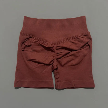Pantalones cortos de gimnasio sin costuras con efecto Scrunch Butt para mujer – Pantalones cortos de yoga de cintura alta para correr, entrenar, fitness y ropa deportiva