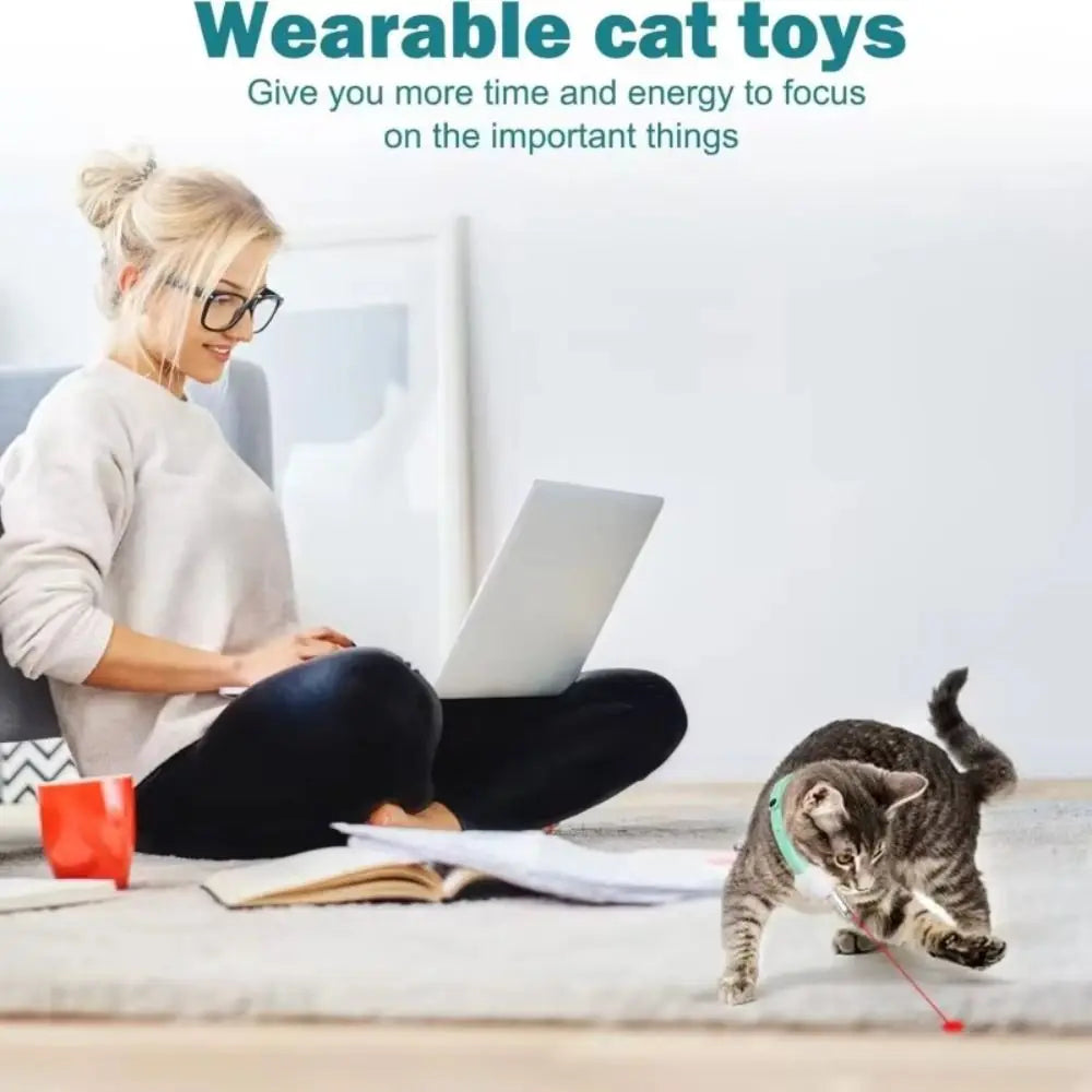 Automatic Cat Laser Toy Collar – Intelligent LED Light Necklace for Cats, Electric Pet Accessory with LED Light for Cat Supplies & Accessories
