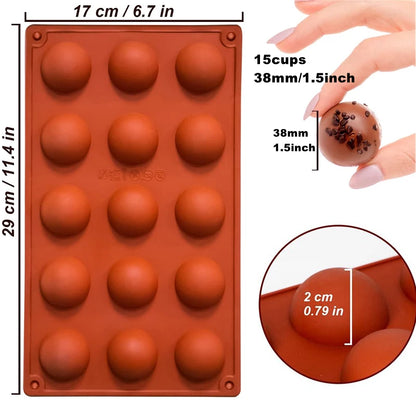Semi-Sphere Silicone Chocolate Mold – Half-Ball Dome Cake Baking Tray for Chocolate, Pudding, Candy & Jelly, Reusable DIY Kitchen Baking Tool