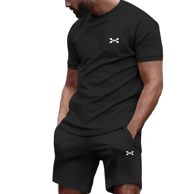 Men's Summer T-Shirt & Shorts Set – Casual 2-Piece Streetwear Outfit, Breathable Athletic Tracksuit for Everyday Wear
