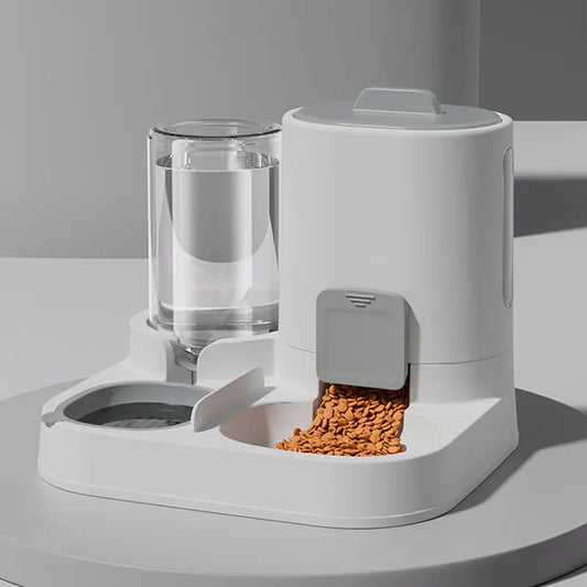1-Pack Automatic Gravity-Fed Cat Water Dispenser & Feeder – Spill-Proof Large-Capacity One-Piece Food & Water Station