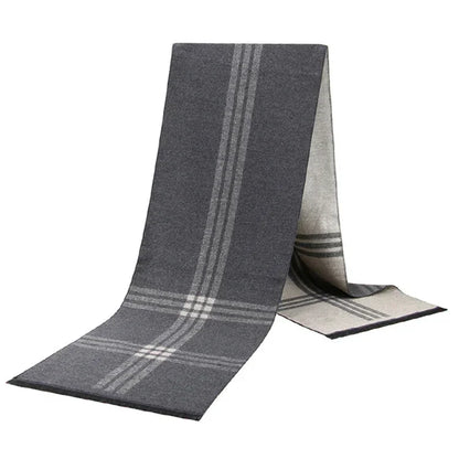 Écharpe d'hiver en imitation cachemire pour homme, douce à carreaux, chaude en mélange de laine, longue, châle, cache-col