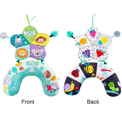 Coussin de Temps sur le Ventre pour Bébé et Jouet Sensoriel à Contraste Élevé – Coussin de Soutien Réversible Noir et Blanc pour Nouveau-né pour le Redressement de la Tête et le Développement Précoce