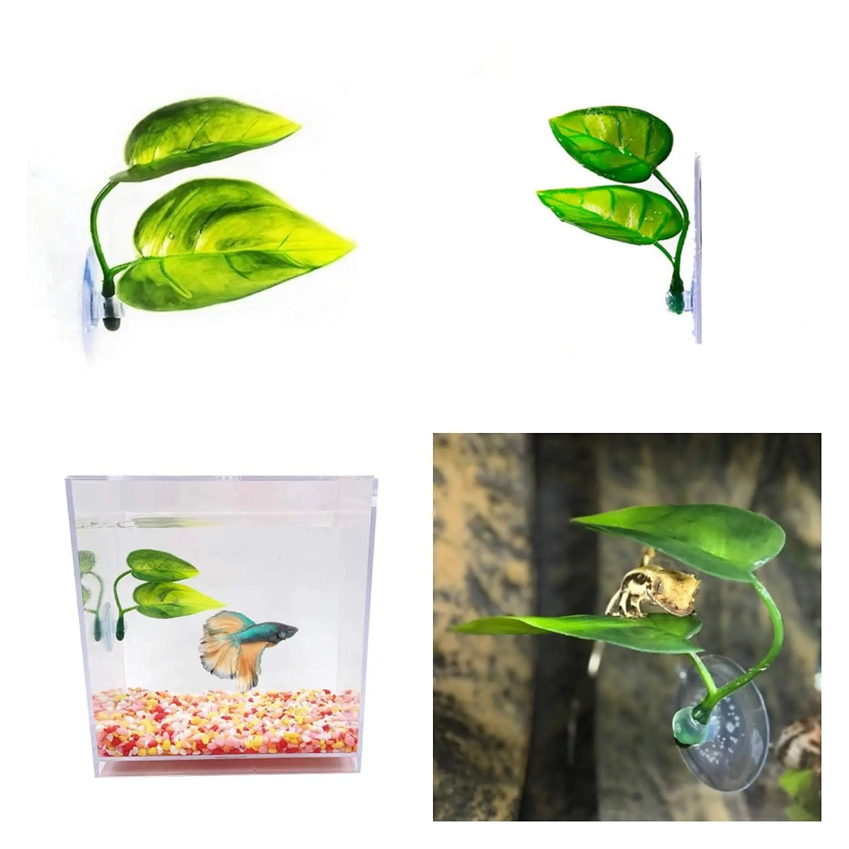 Betta Fish Leaf Hammock – Artificial Aquarium Plant for Resting, Relaxing & Spawning, Fish Tank Decoration for Betta & Ornamental Fish
