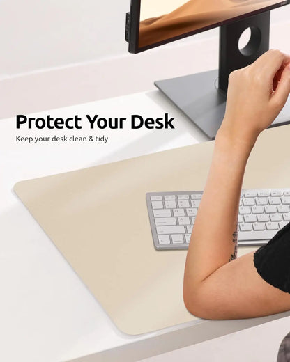 Alfombrilla de escritorio grande de cuero PU - Mouse Pad antideslizante y protector de escritorio para laptop, teclado, oficina y juegos