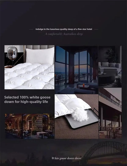 Edredón de lujo 100% plumón de ganso blanco – Duvet ligero y cálido de invierno con diseño plisado