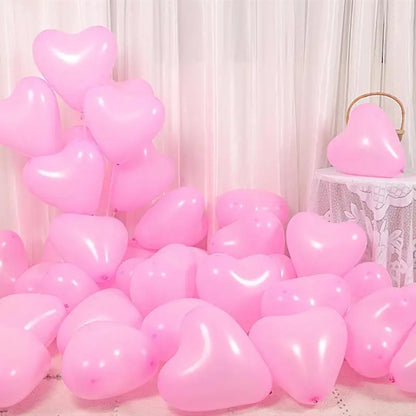 12-Inch Heart Balloons – Love Helium Balloons for Weddings, Birthdays, Valentine's & Party Decor