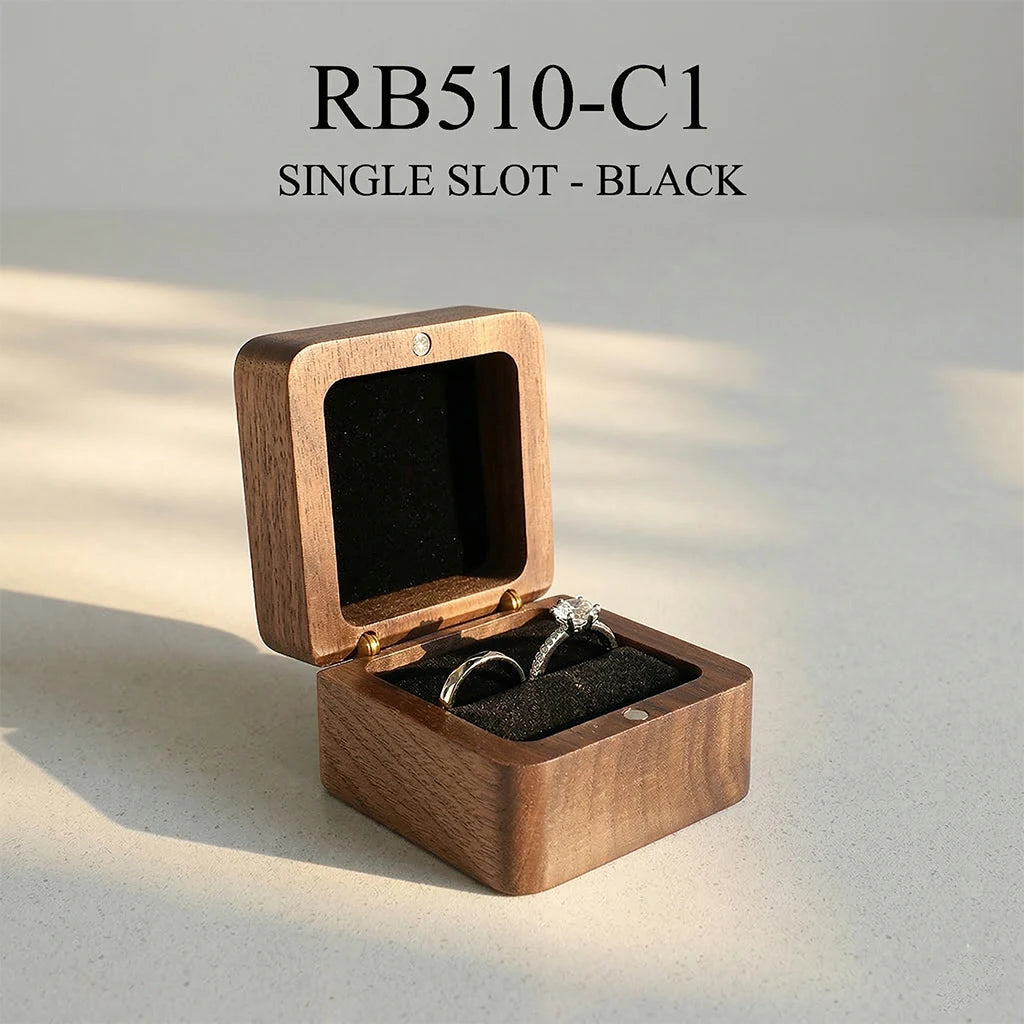 Personalized Wooden Jewelry Box with Custom Engraving for Rings, Earrings, Bracelets, Wedding Proposals & Gift Packaging