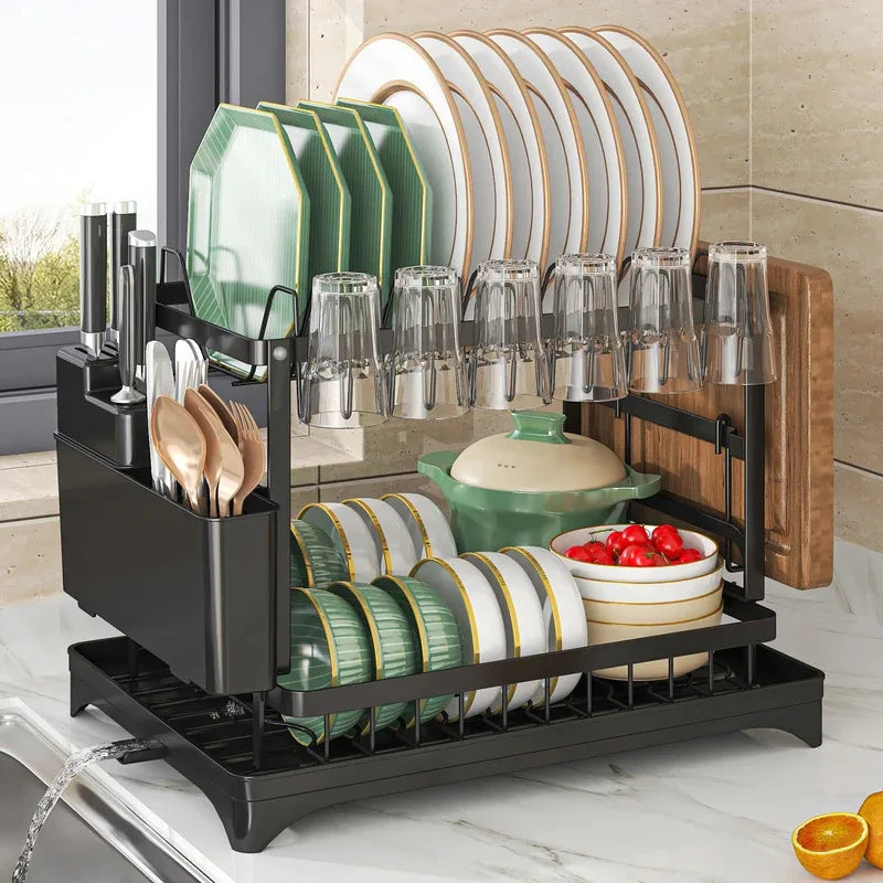 Stainless Steel Dish Drying Rack – Hygienic Residue-Free Kitchen Organizer with Premium Carbon Steel Construction, Space-Saving & Quick-Dry Design