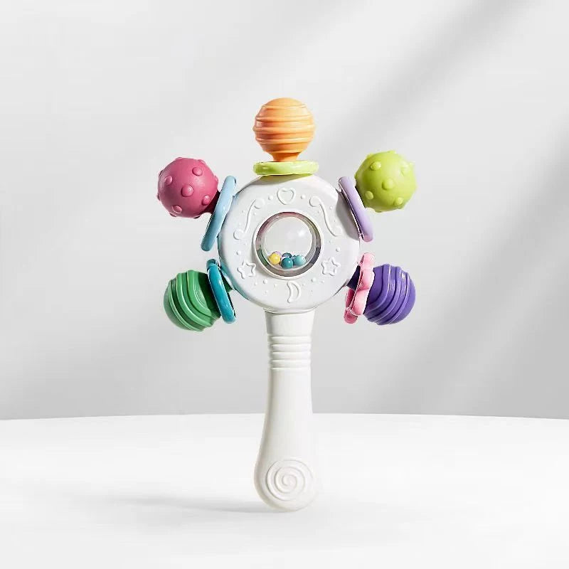 Hochet Girafe – Hochet Musical Sensoriel pour Nouveau-Né (0-12 Mois), Jouet de Dentition pour Bébé, Hochet Musical en Forme de Marteau de Sable pour le Développement et l'Éveil de Bébé