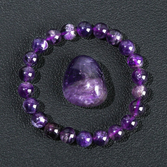 Natural Lapis Lazuli, Rock Quartz & Amethyst Bead Bracelet – Crystal Reiki Healing Energy Jewelry for Men & Women