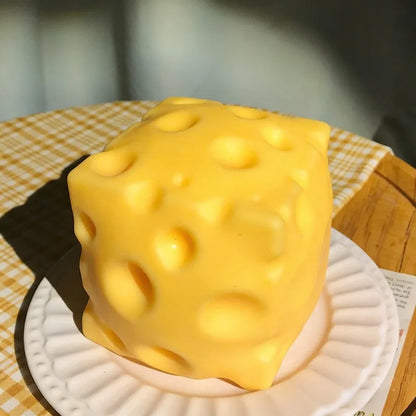 Giant Cheese Squishy Toy – Extra Large Slow Rebound Fidget Stress Relief Squeeze Toy for Adults & Kids