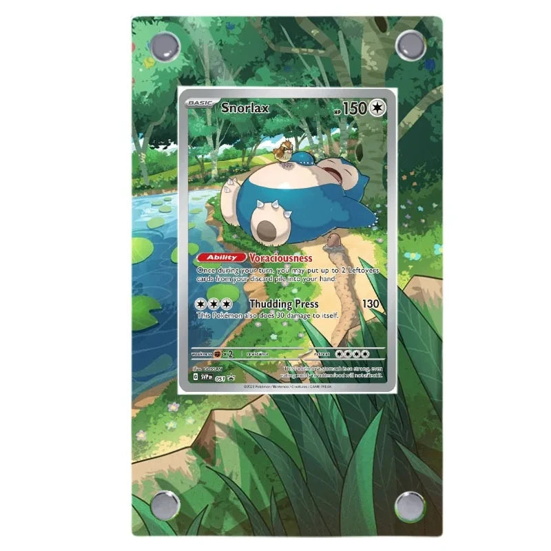 Expositor de metacrilato para cartas Pokémon – Psyduck, Bulbasaur, Mewtwo, Charmander y soporte protector para cartas de personajes