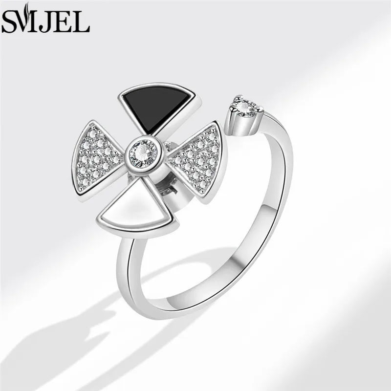 Cherry Blossom Rotating Fidget Spinner Ring – Cute Cat, Bee, Bunny & Butterfly Anti-Anxiety Ring for Women | Adjustable Stress Relief Jewelry