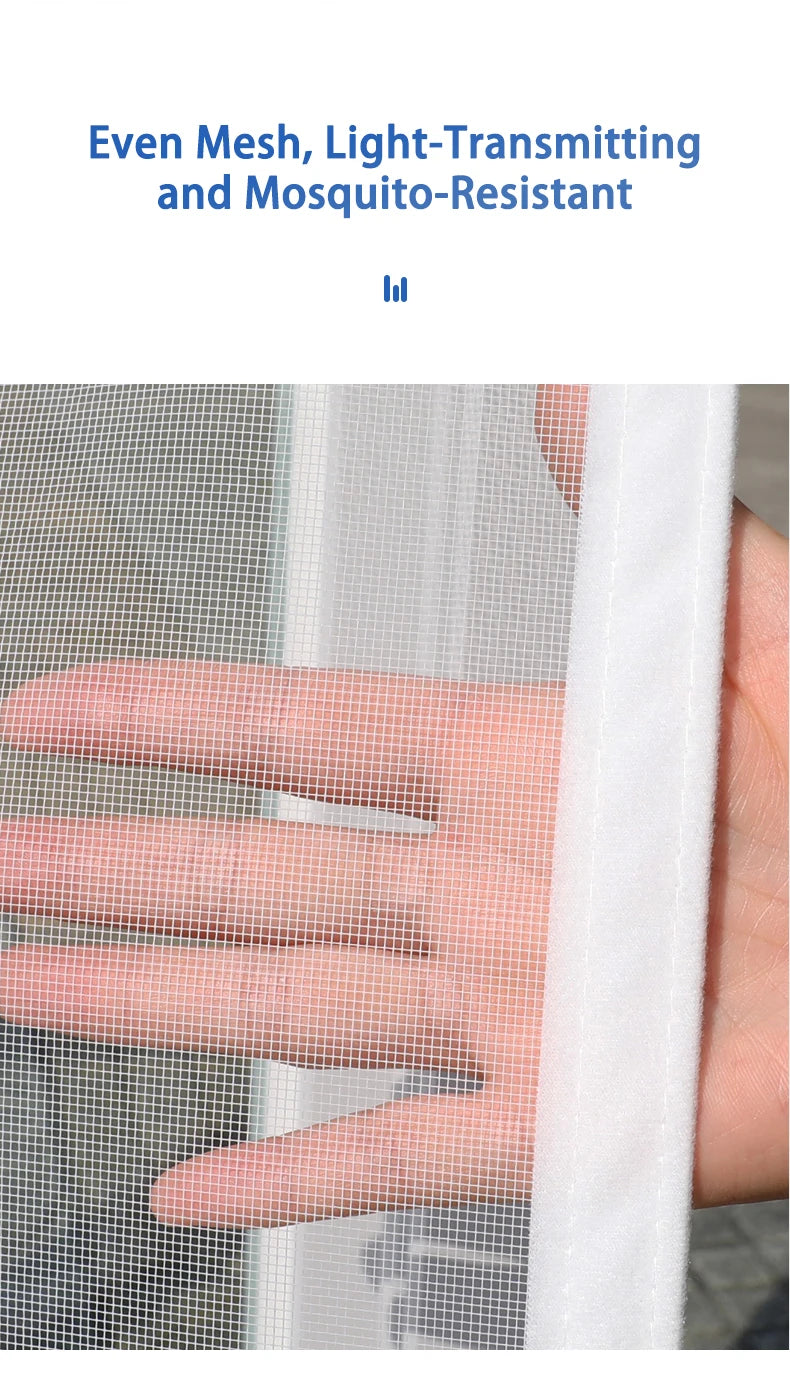 Mosquitera invisible a medida – Malla antinsectos para ventanas y puertas, sin taladros, con cierre de velcro