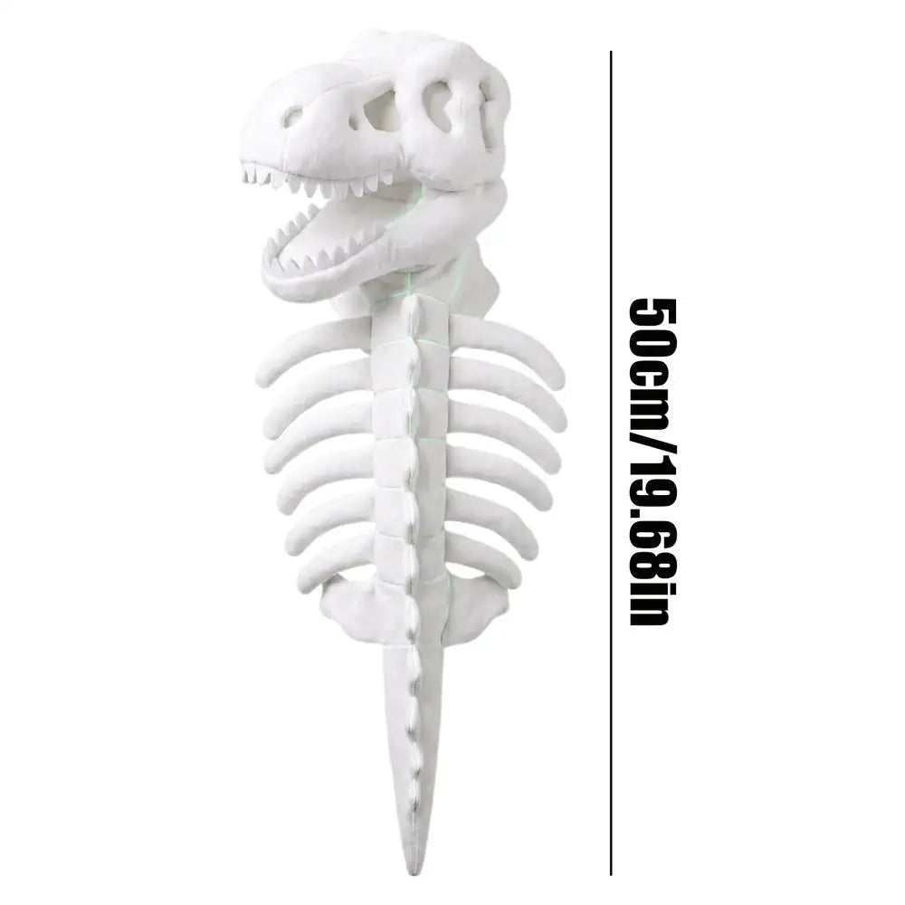 Glow-in-the-Dark Dinosaur Skeleton Pet Costume – Soft Fluffy Dinosaur-Shaped Halloween Role-Play Outfit for Cats & Small Dogs