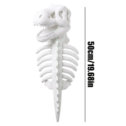 Glow-in-the-Dark Dinosaur Skeleton Pet Costume – Soft Fluffy Dinosaur-Shaped Halloween Role-Play Outfit for Cats & Small Dogs