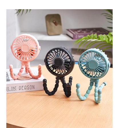 Ventilador portátil con clip para cochecito - Ventilador de refrigeración para bebés recargable por USB de 600 mAh con 3 velocidades para el hogar, viajes y actividades al aire libre
