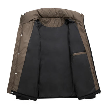 Men’s Duck Down Winter Jacket – Windproof Puffer Coat, Warm Loose-Fit Parka for Outdoor Activities, Casual Wear & Streetwear