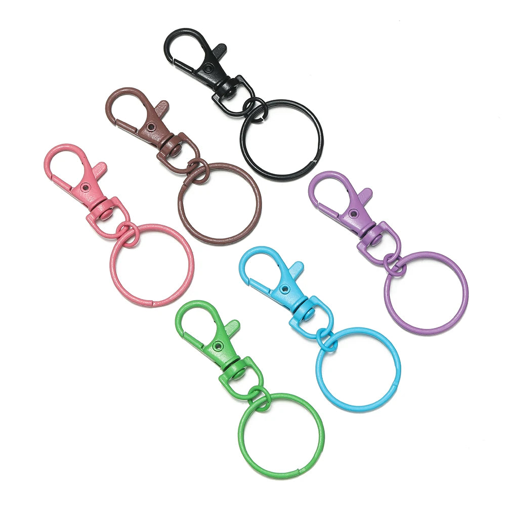 5–10 Piece Multicolor Keyring Lobster Clasp Hooks with Adjustable Buckles – DIY Keychain, Bag Charm, Doll & Jewelry Making Accessories