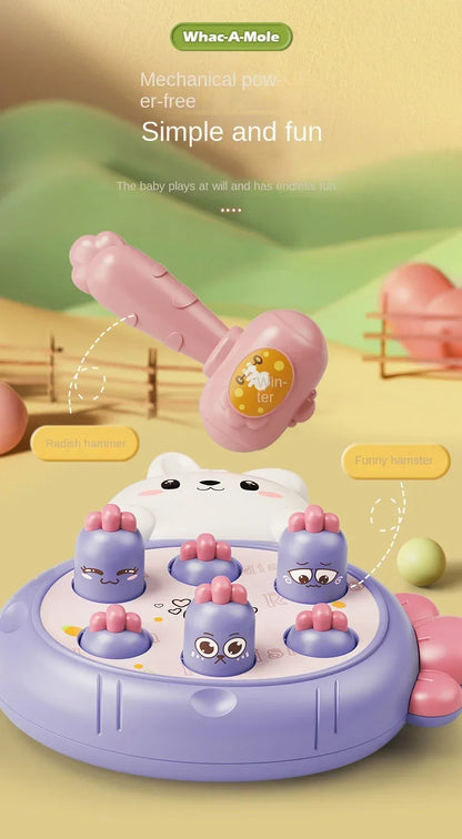 Juego de martillar de madera Montessori – Juguete de aprendizaje para niños pequeños con temática de animales de dibujos animados, juego interactivo para padres e hijos, regalo de cumpleaños para el desarrollo temprano
