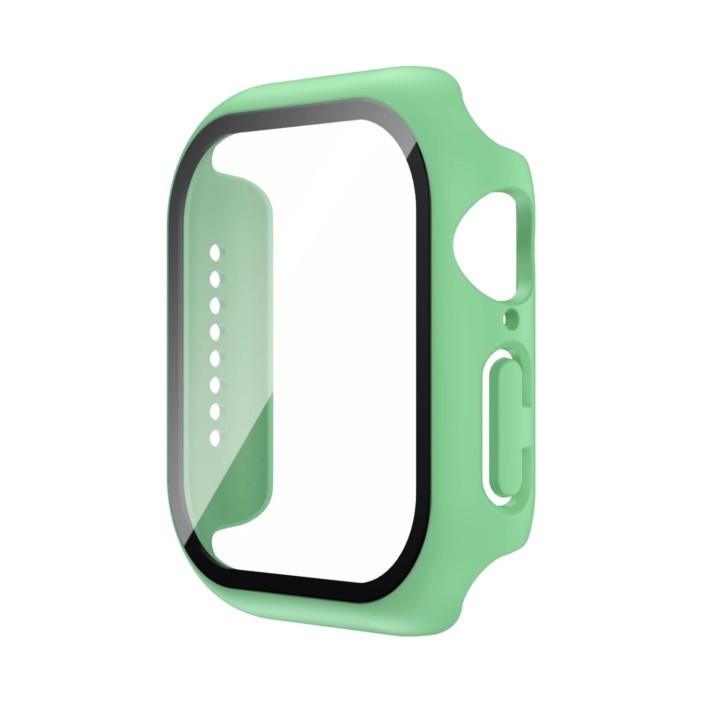 Funda con protector de pantalla de cristal templado para Apple Watch Series 10, 9, 8, 7, 6, SE y 5 (38 mm-46 mm) – Cubierta protectora completa 2 en 1