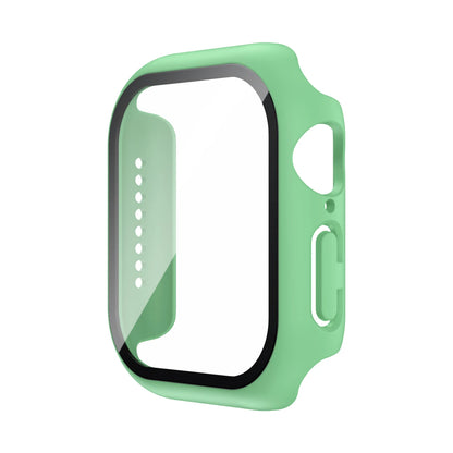 Funda con protector de pantalla de cristal templado para Apple Watch Series 10, 9, 8, 7, 6, SE y 5 (38 mm-46 mm) – Cubierta protectora completa 2 en 1