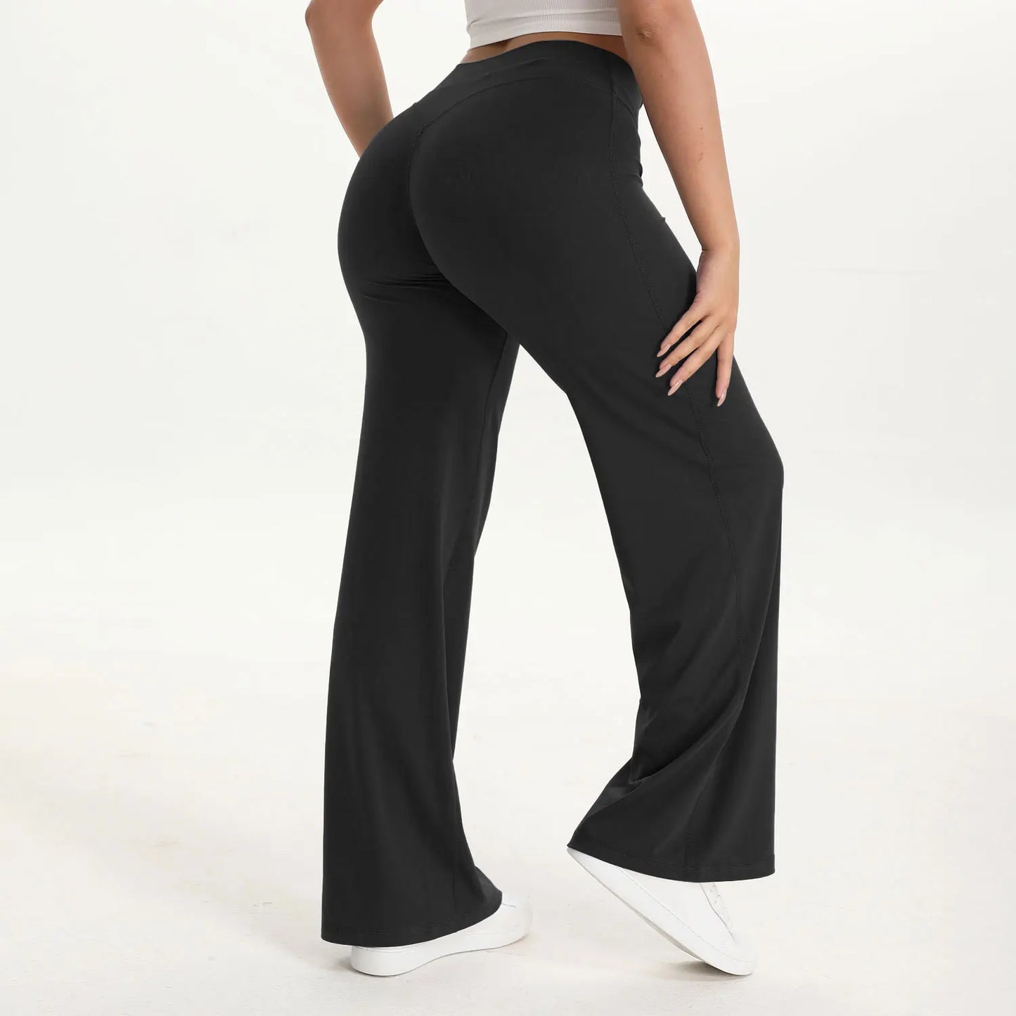 NCLAGEN Pantalones de Yoga de Pierna Recta SoftMotion para Mujer – Leggings de Gimnasio de Tiro Medio Efecto Segunda Piel, Pantalones Deportivos para Pilates y Correr, para Fitness, Entrenamiento y Uso Diario