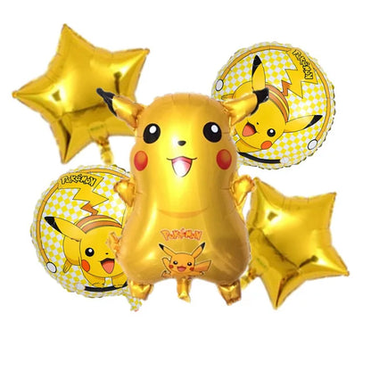 Pokémon Theme Birthday Party Decorations – Cartoon Pokémon Go Tableware Set (Cups, Plates & Pikachu Balloons) for Baby Shower & Party Favors